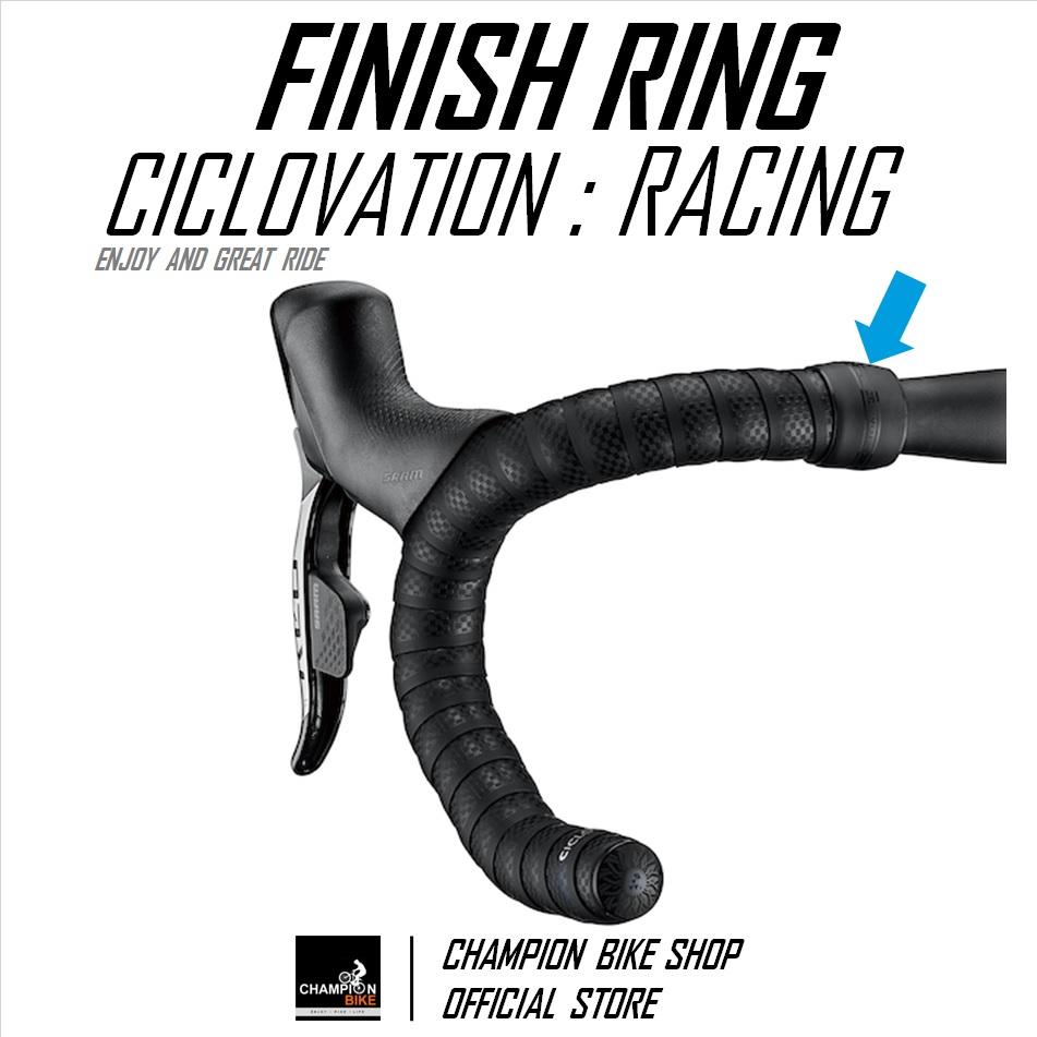 ซิลิโคนรัดปลายผ้าพันแฮนด์เสือหมอบ สีดำ CICLOVATION : RACING - SILICONE FINISH RING FOR HANDLEBAR TAPE