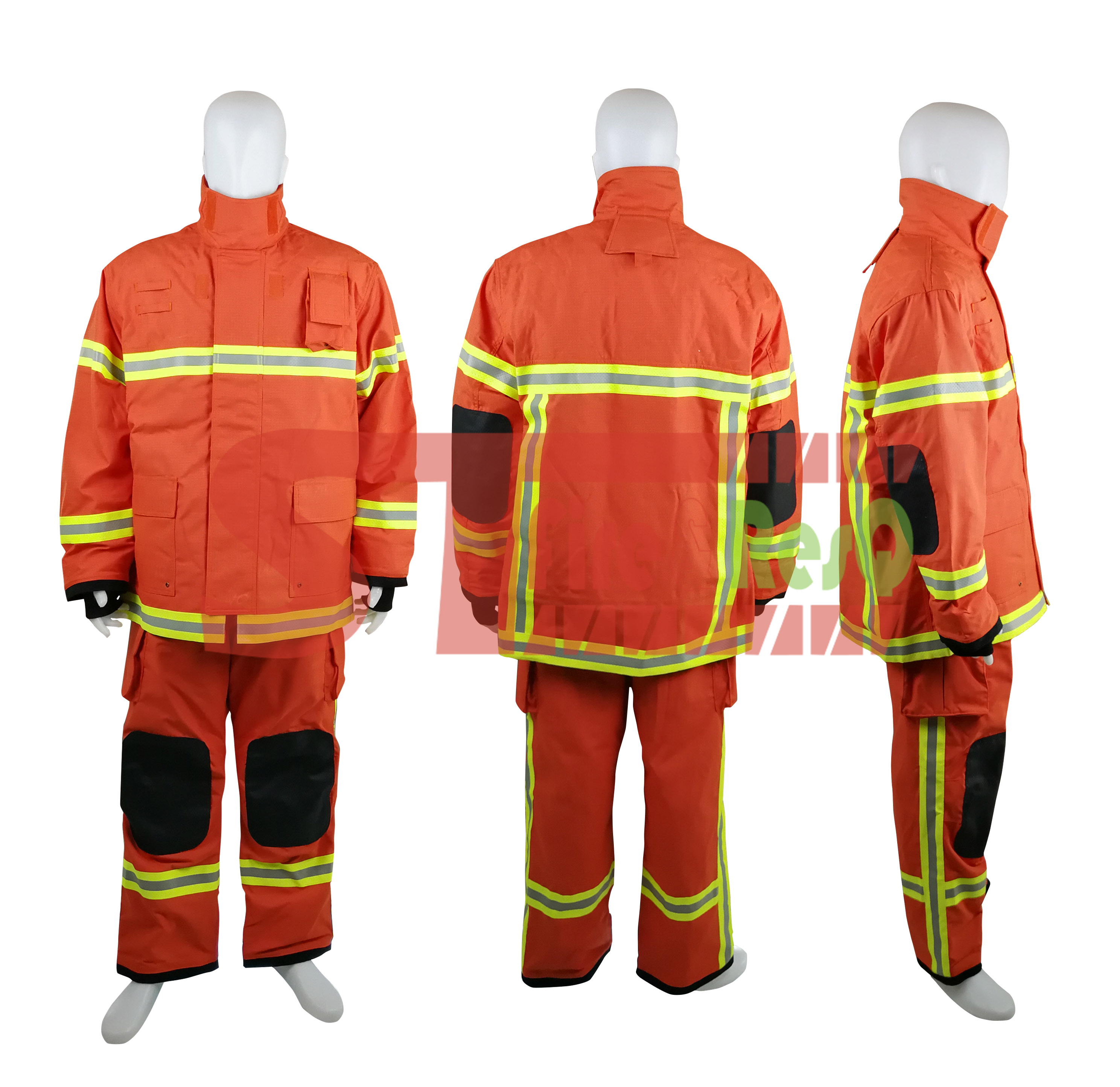 ชุดดับเพลิงในอาคาร ผ้า Nomex สีส้ม