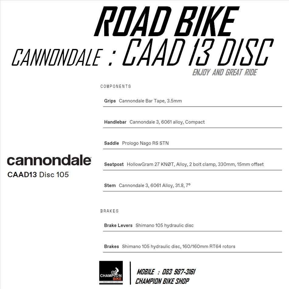 จักรยานเสือหมอบแคนนอนเดล CANNONDALE : CAAD 13 DISC - 2021 ROAD BIKE สีดำ-เงิน