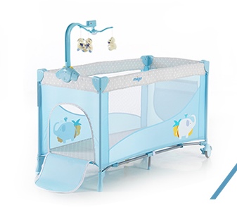 เตียงนอนเด็ก แบบเปิดด้านข้างได้ สินค้าใหม่นำเข้าพร้อมชั้นวางที่เปลี่ยนผ้าอ้อม B10101 Playpen