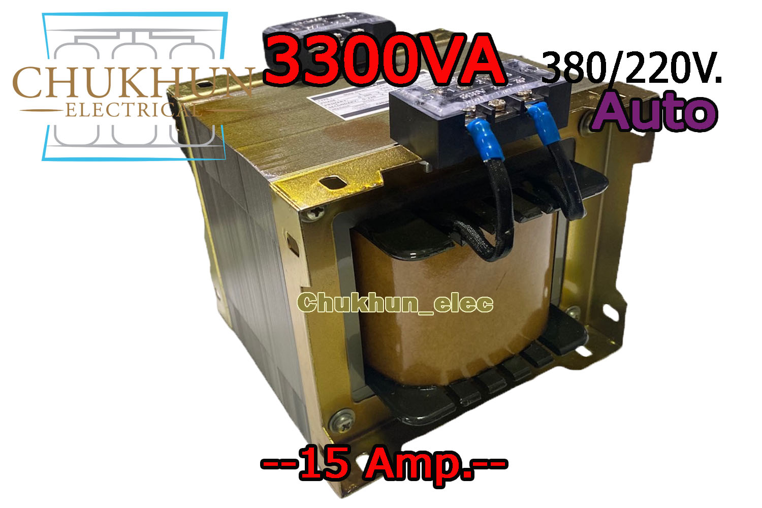 หม้อแปลง Input 380V. Output 220V. 15Amp