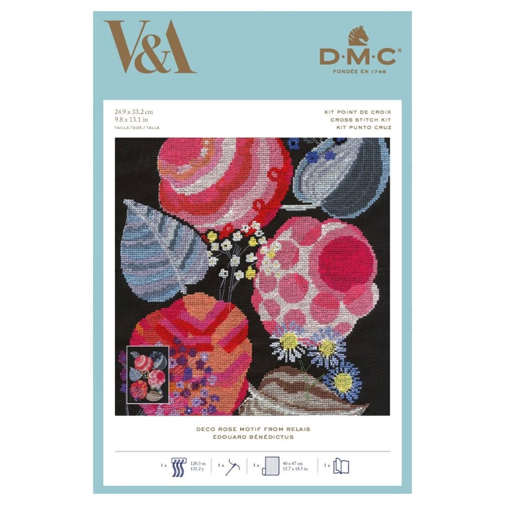 DMC V & A Art Deco Flowers Cross Stitch Kit BL1195/77