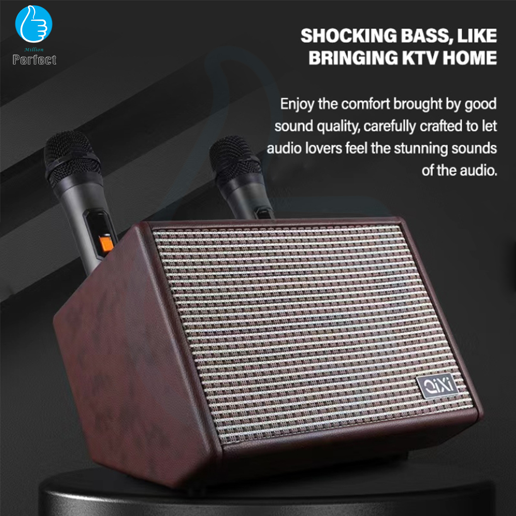 ลำโพงบลูทูธ QIXI รุ่น SK-2035 ลำโพงคลาสิค วินเทจ เสียงดีแบตทนตัวใหญ่ แถมไมโครโฟน 2 ตัว
