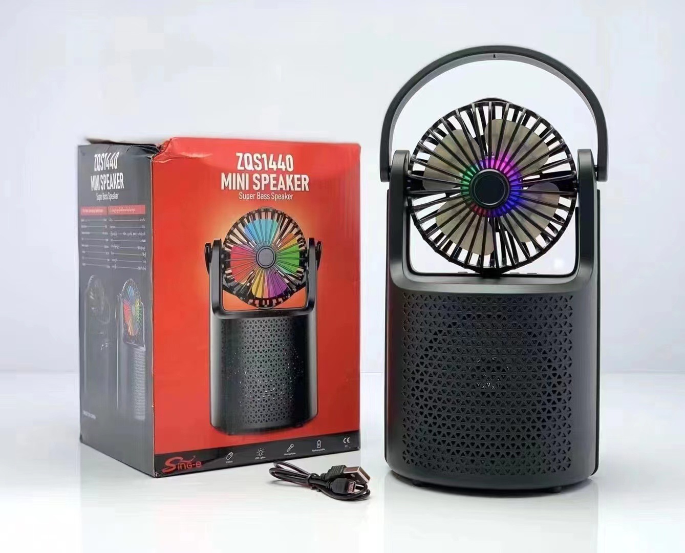 ลำโพงบลูทูธมาพร้อมพัดลมและไฟ LED Mini Speaker By Millionperfect รุ่น ZQS1440