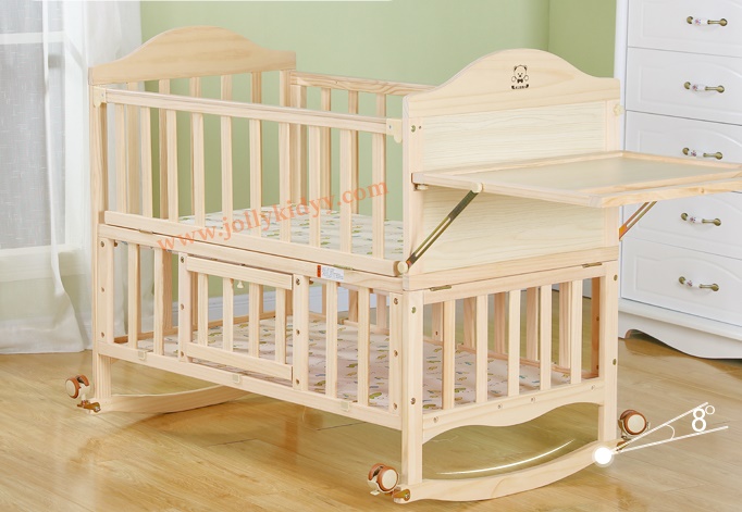 เตียงนอนไม้สำหรับเด็ก ครบชุดแถมเปลไกวเล็ก B10131
