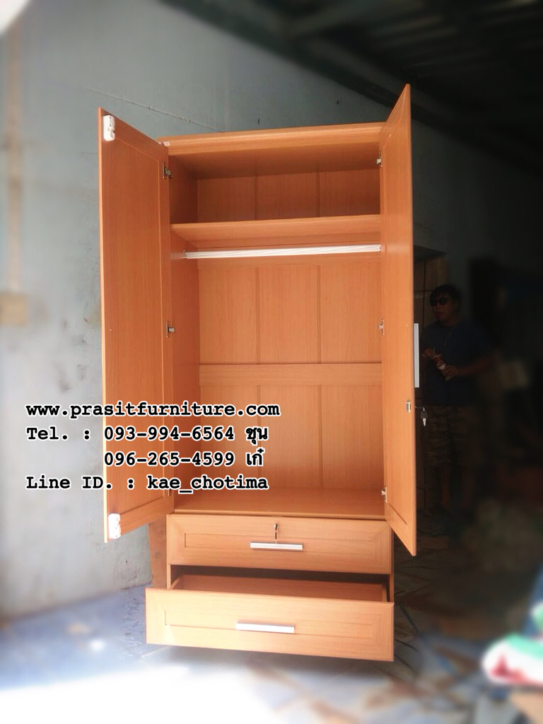 ตู้เสื้อผ้า 90 ซม. กระจก 2 บาน รุ่น W0902D