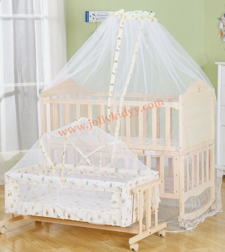 เตียงนอนไม้สำหรับเด็ก ครบชุดแถมเปลไกวเล็ก B10131