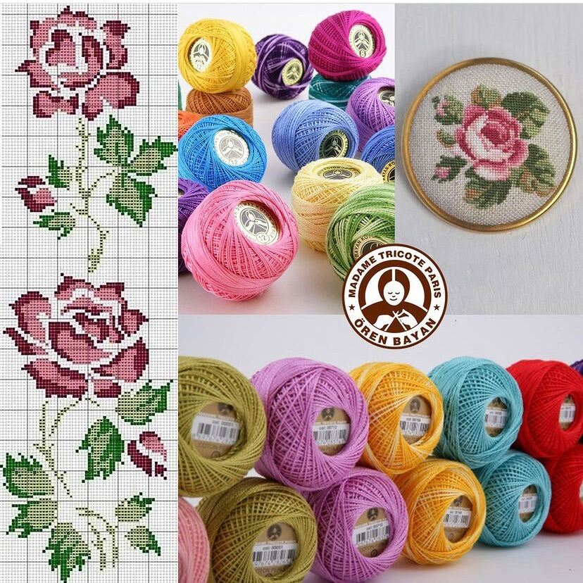 Madam Tricot ไหมปักบอร์ 8 cotton 100% (ราคาต่อ 1 ม้วน)