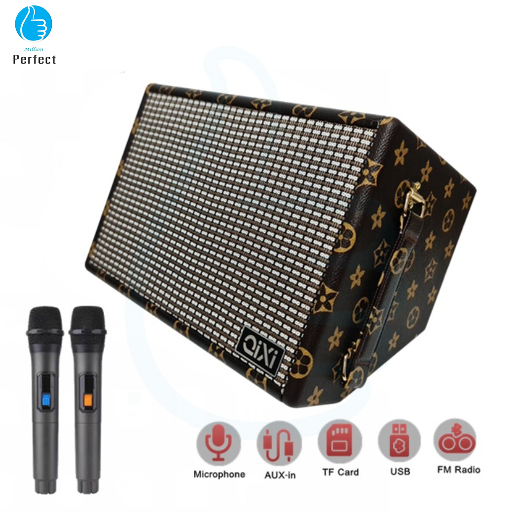 ลำโพงบลูทูธ QIXI รุ่น SK-2035 ลำโพงคลาสิค วินเทจ เสียงดีแบตทนตัวใหญ่ แถมไมโครโฟน 2 ตัว