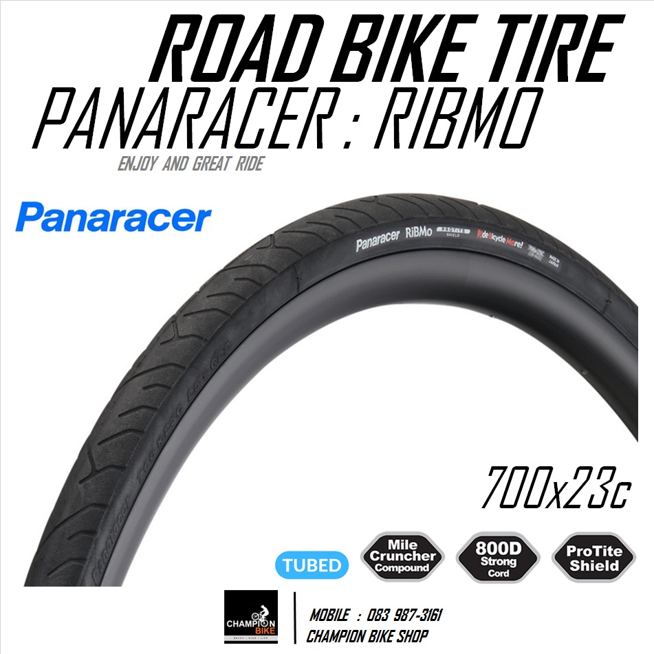 ยางเสือหมอบ มีกันหนาม PANARACER : RIBMO 700x23 / ROAD BIKE TIRE ขอบพับ