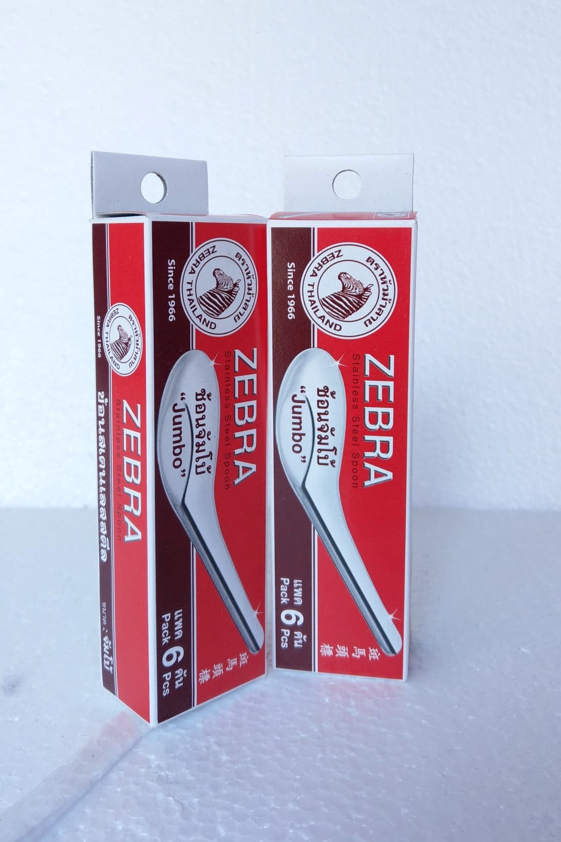 Zebra ช้อนจัมโบ้ Jumbo (แพ็คละ 6 คัน) ตราหัวม้าลาย