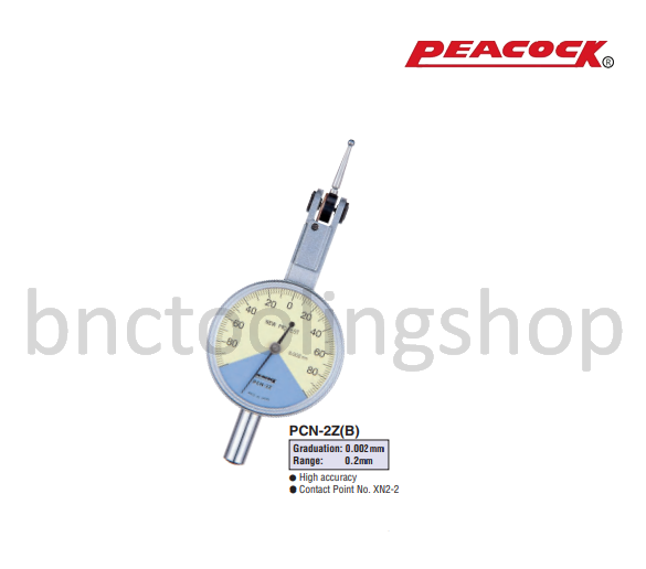 ไดอัลเทส ขนาด 0.2มิล ความละเอียด 0.002มิล,Special Type Test Indicators Range 0.2mm Graduation 0.002mm,Peacock,PCN-2Z(B)