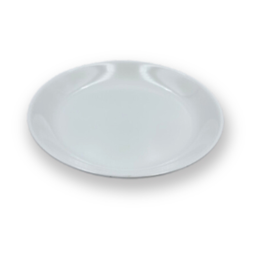 จานเมลามีนกลมสีพื้น ลึก ทรงใบบัว 9 นิ้ว 23x23x3 cm. สีขาว ตรา SB