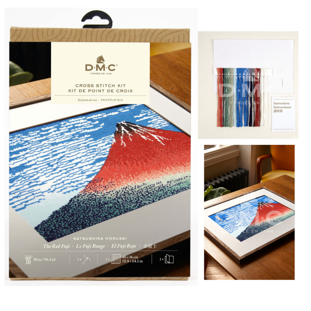 DMC ชุดปักครอสติช Red Fuji โดย Hokusai – (BK1997)