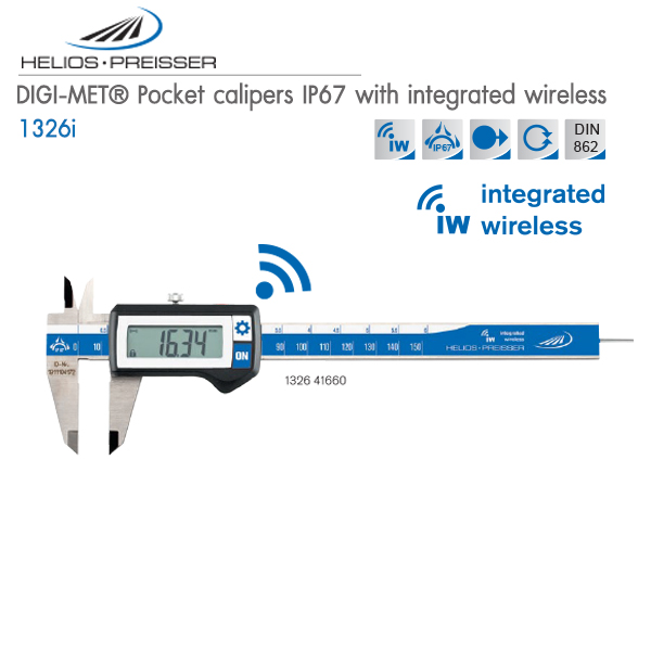 HELIOS-PREISSER ,DIGI-MET Pocket calipers IP67 with integrated wireless,1326i