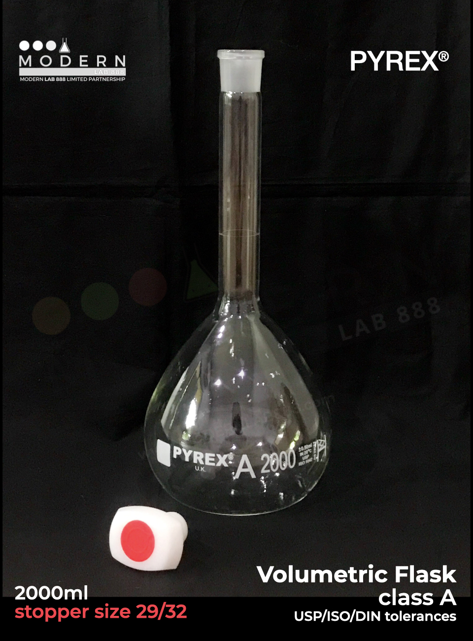 ขวดวัดปริมาตร / Volumetric Flasks, Class A (Batch Certificate), PYREX