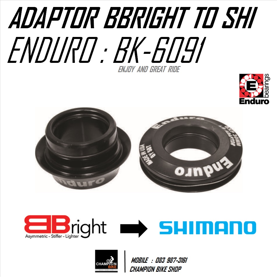 อแดบเตอร์แปลงกะโหลก BBRIGHT ใส่จานหน้า SHIMANO 24mm. ENDURO : BK-6091 BOTTOM BRACKET ADAPTORS FOR BBRIGHT TO SHIMANO CRANK