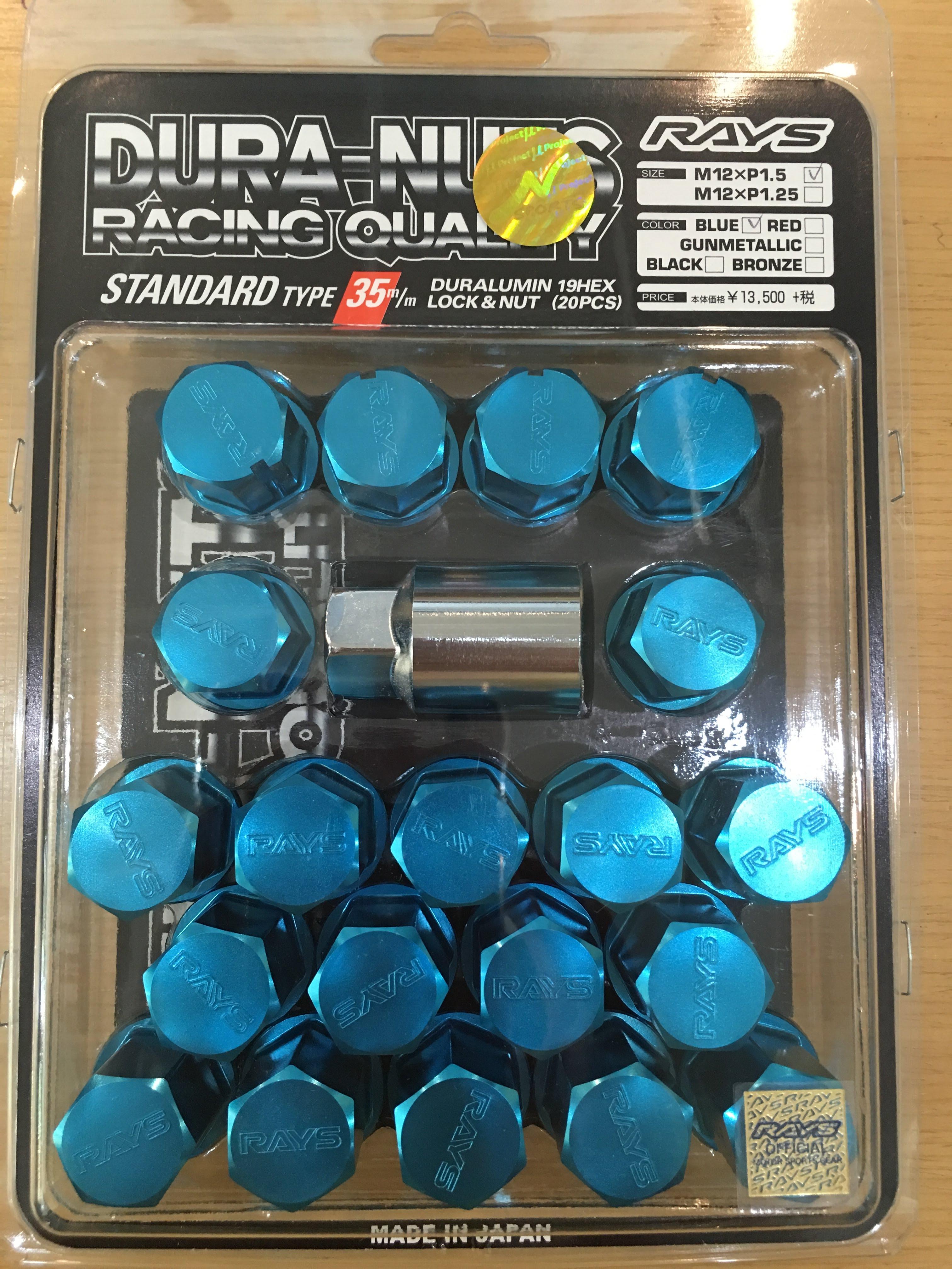 น็อตอลูมิเนียมของแท้ Rays สีฟ้า มีทั้งเกลียว 1.25 ใส่ Nissan,Subaru