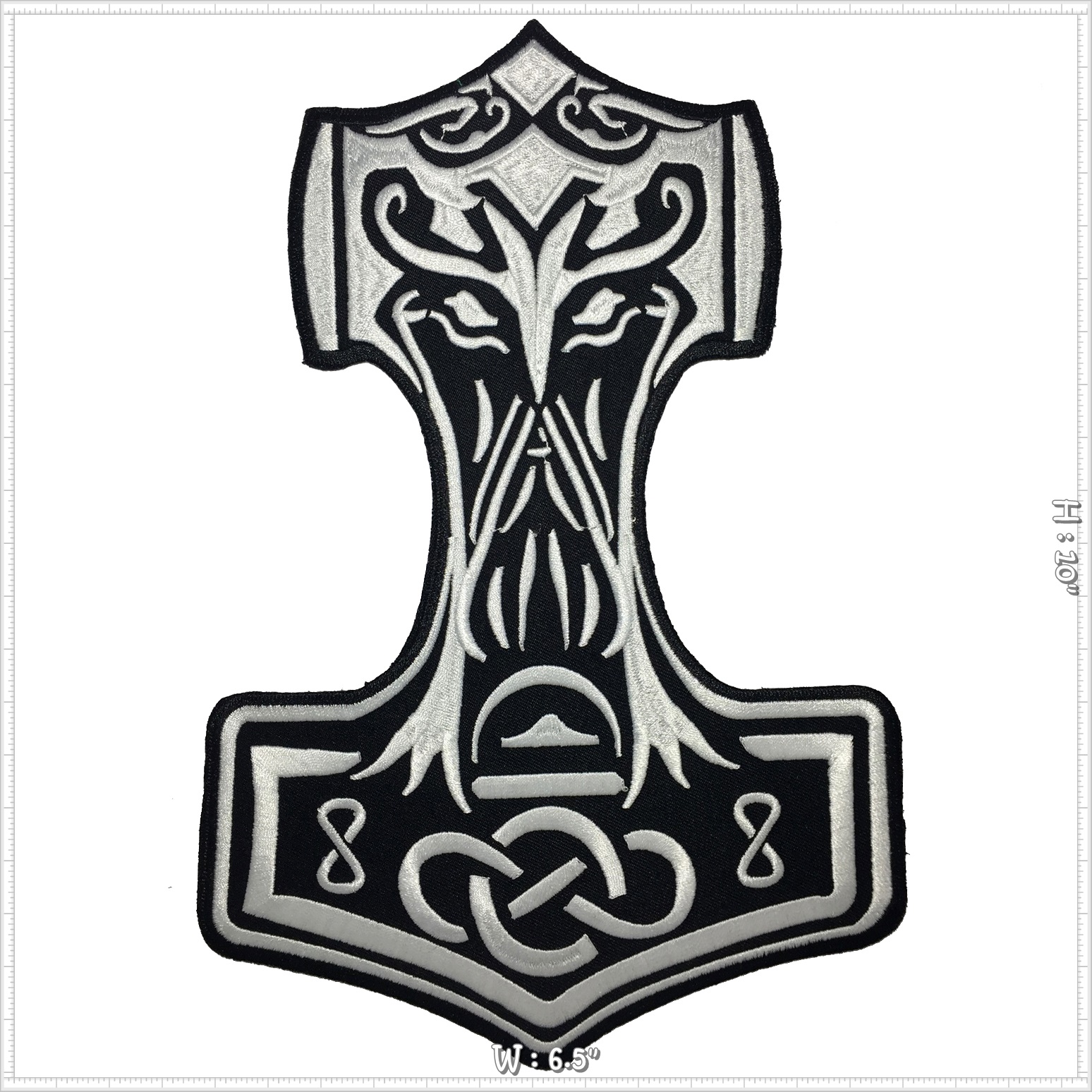 ค้อนธอร์ ตัวรีดติดเสื้อ อาร์มรีด อาร์มปัก ตกแต่งเสื้อผ้า หมวก กระเป๋า แจ๊คเก็ตยีนส์ Embroidered Iron on Patch ขนาดใหญ่