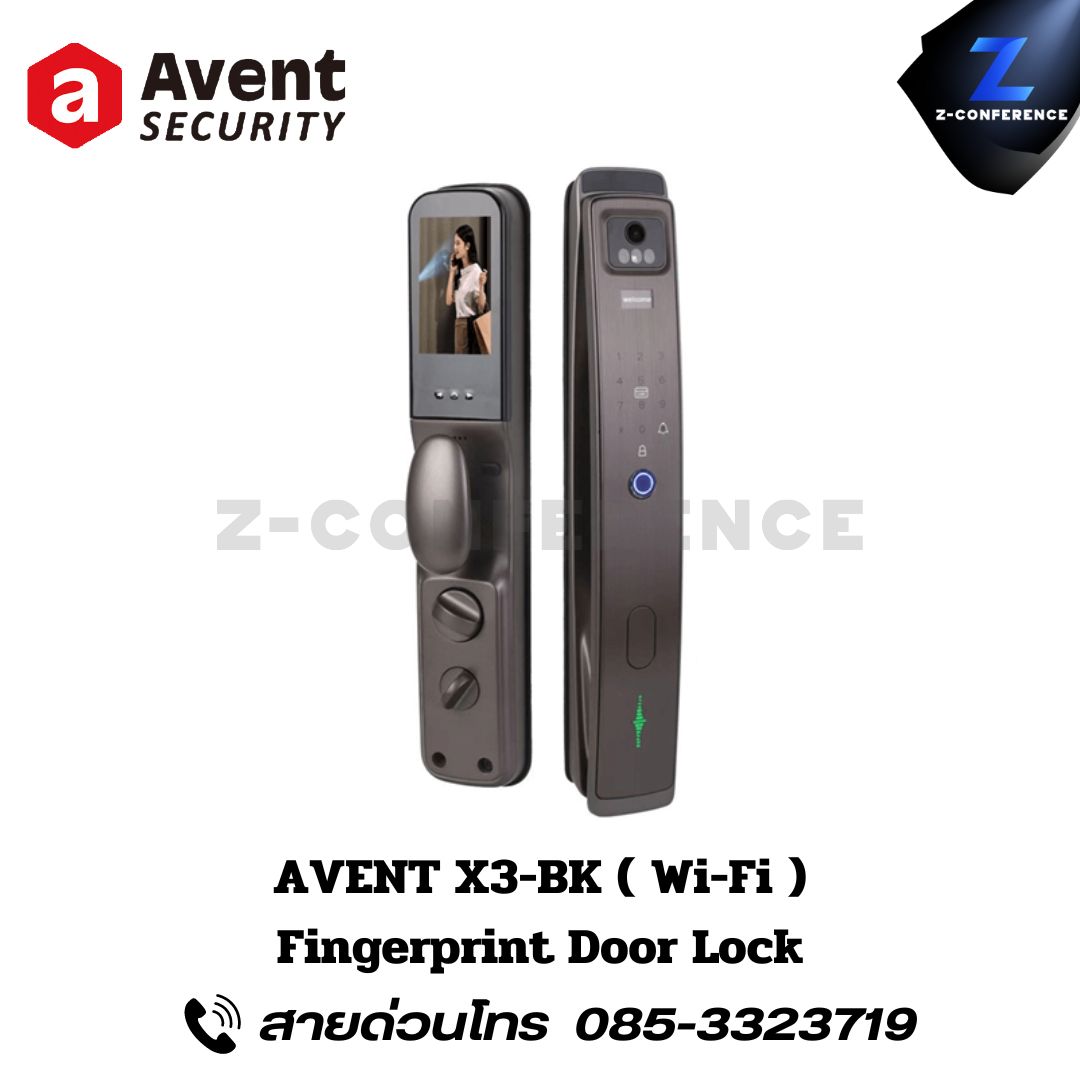 AVENT X2-BK(Wi-Fi) Fingerprint Door Lock X3 digital door lock , ประตูสแกนนิ้ว , ดิจิตอลล็อค , สแกนนิ้ว , สแกนหน้า