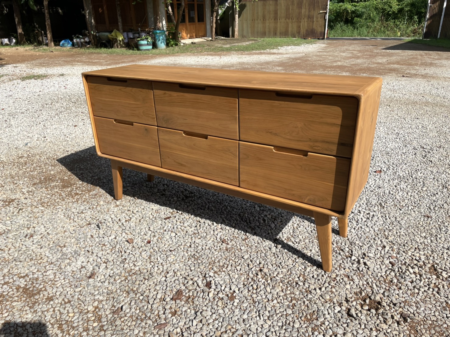 ตู้ลิ้นชักขากาง (สีสัก)