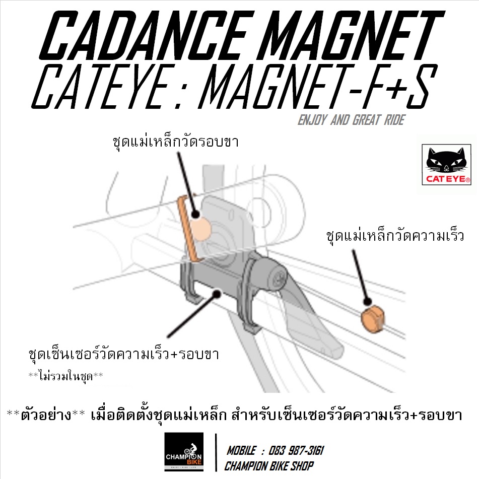 แม่เหล็กวัดความเร็ว+รอบขา สำหรับไมล์จักรยาน CATEYE : WHEEL SPOKE & CADANCE MAGNET FOR BIKE COMPUTER