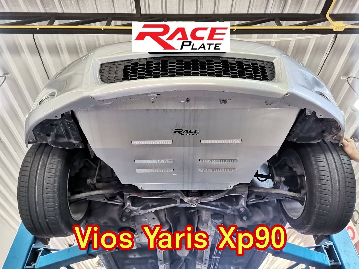แผ่นปิดใต้ห้องเครื่องอลูมิเนียม Toyota Vios Yaris 2007-2012 Raceplate_Undertray