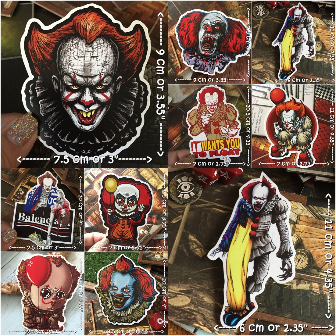 เพนนี ไวซ์ ตัวตลก สติกเกอร์ เคลือบกันน้ำ ติดกระเป๋าเดินทาง มอเตอร์ไซด์ Laptop เคสโทรศัพท์ กระบอกน้ำ Waterproof Decal Sticker