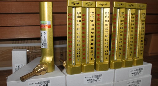 มิเตอร์วัดอุณหภูมิแบบมีปรอท, Denki ,DK-20L (อุณหภูมิ –30-50, 0-120, 0-300°C) ,Denki,มิเตอร์วัดอุณหภูมิแบบมีปรอท,DK-20L Thermometer Dial Gauge