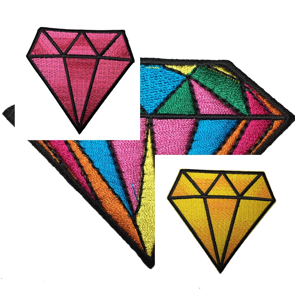เพชร Diamond ตัวรีดติดเสื้อ อาร์มรีด อาร์มปัก ตกแต่งเสื้อผ้า หมวก กระเป๋า แจ๊คเก็ตยีนส์ Cute Embroidered Iron on Patch
