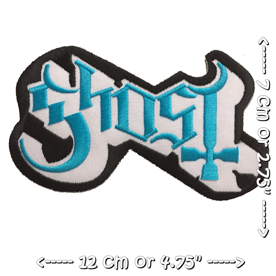 Ghost วงดนตรี ร็อค เฮฟวี่เมทัล พังค์ ตัวรีดแบบปัก อาร์มปัก ตัวรีดติดเสื้อ ตัวรีด ติดกระเป๋า ติดหมวก ติดแจ๊คเก็ต Rock Iron on Embroidered Patch