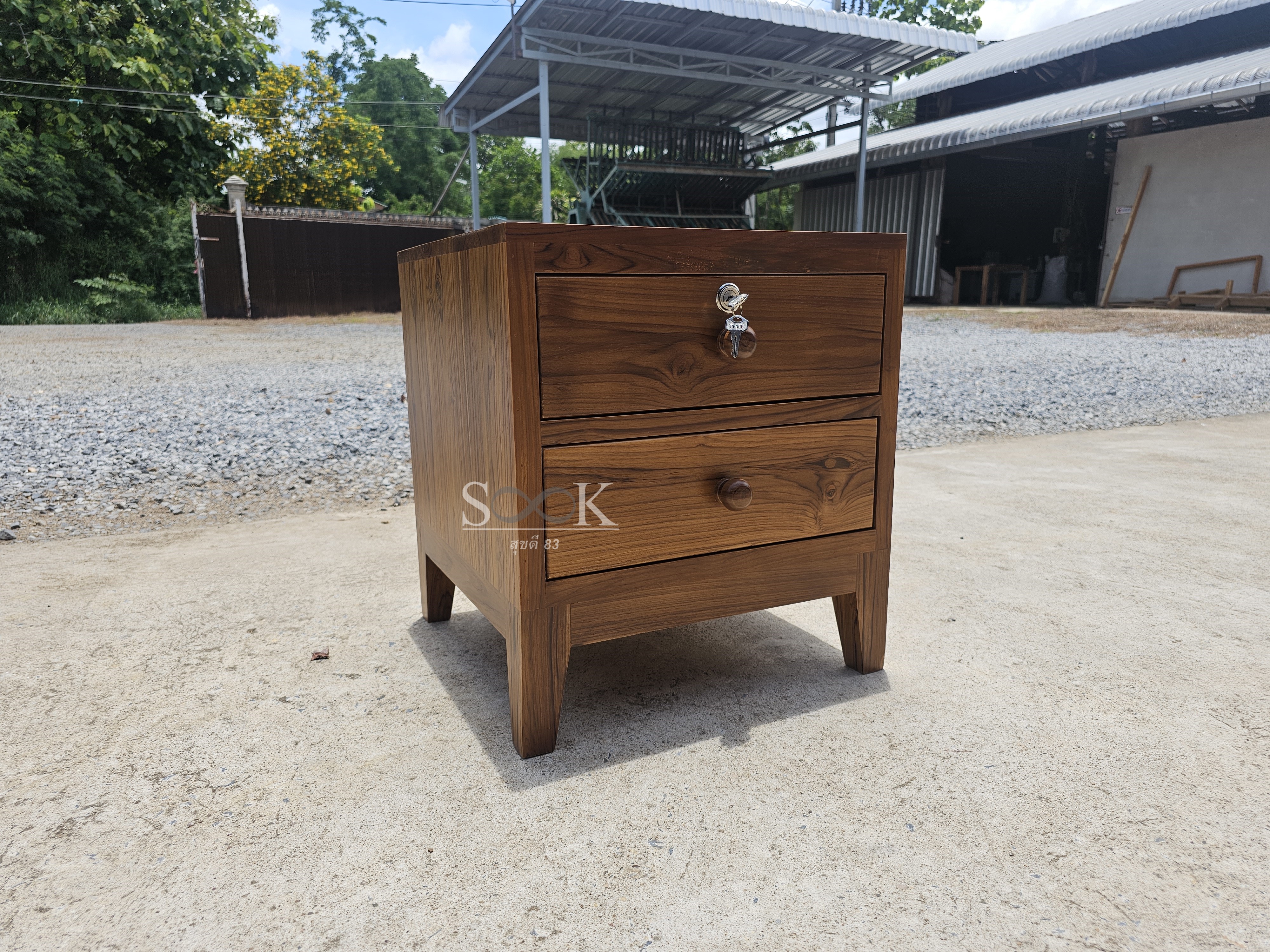 ตู้หัวเตียงโมเดิร์น 2 ลิ้นชัก ขาโมเดิร์น