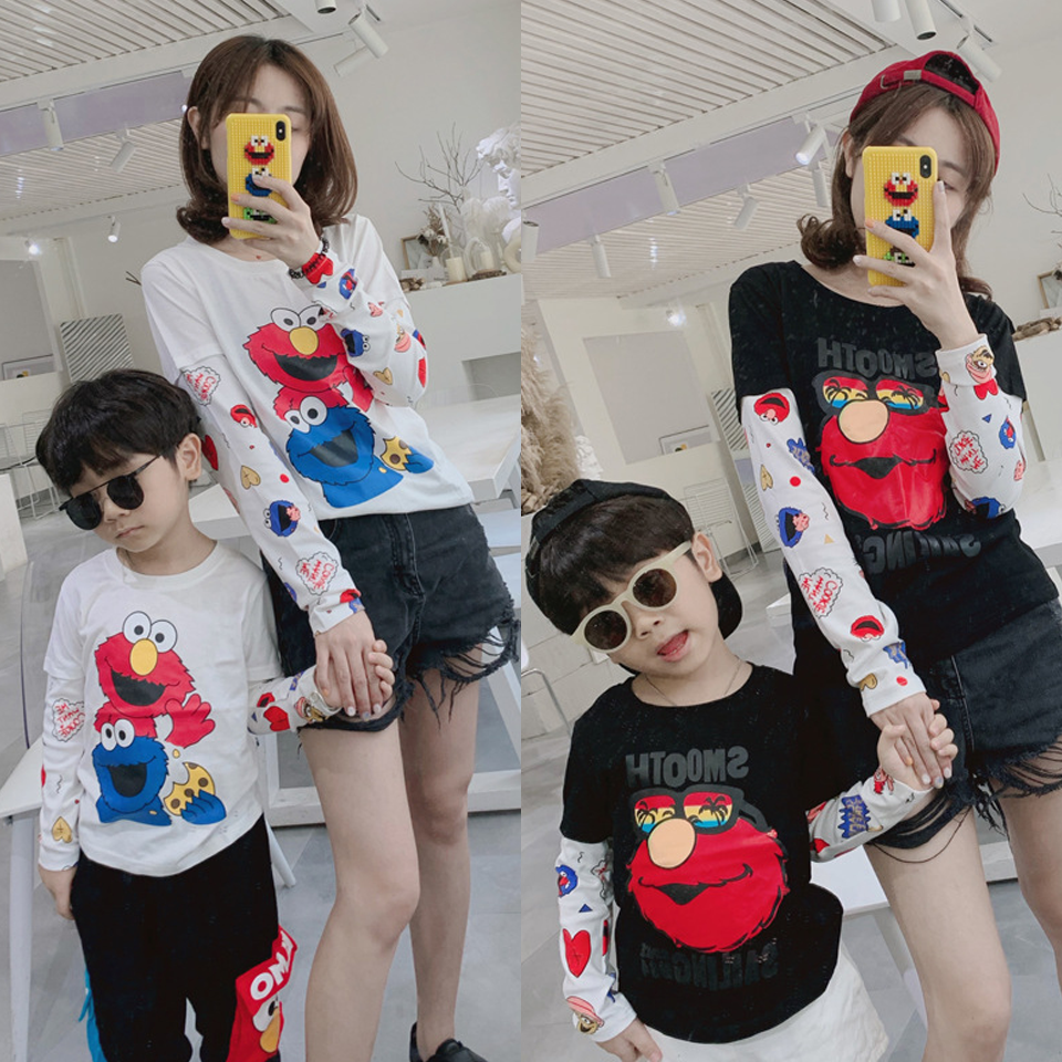 WA02-GA05เสื้อคู่แม่ลูก เอลโม่ ใส่แล้วน่ารักทั้งแม่ทั้งลูก มี2สีนะคะ --