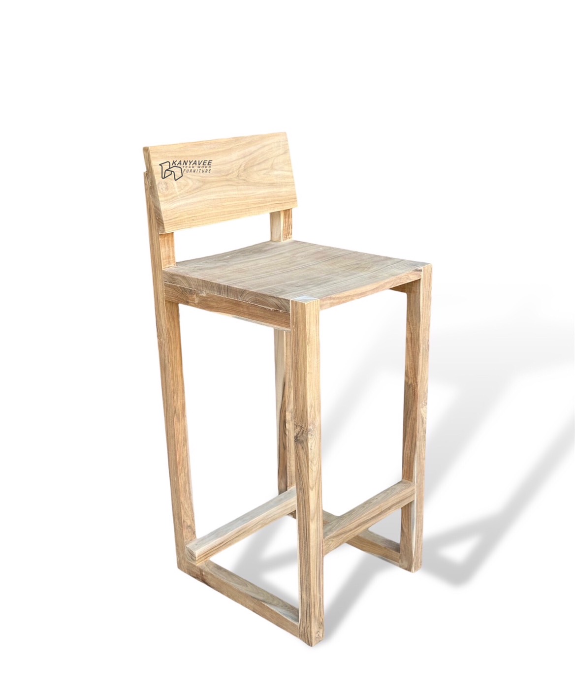 เก้าอี้บาร์ไม้สัก (ไม่ทำสี)