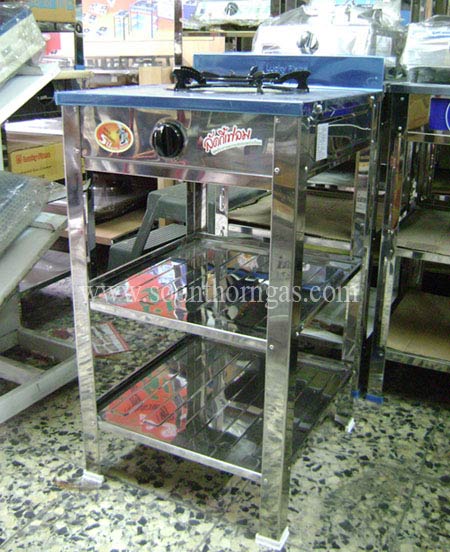 เตาแก๊สอินฟาเรดหัวเดียว แบบ 2 ชั้น สแตนเลสทั้งตัว Lucky Flame รุ่น AT-502I