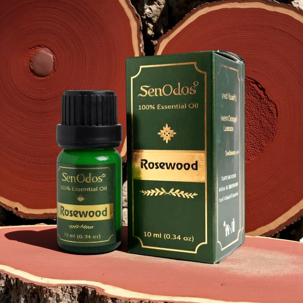 SenOdos น้ำมันหอมระเหยแท้ กลิ่นโรสวูด Rosewood Essential Oil 10ml + น้ำหอมพกพา น้ำหอมในรถ พวงกุญแจน้ำหอม (Aroma Keychain / Car Perfume Keyring) ที่ห้อยกระเป๋า ที่ห้อยพวงกุญแจ