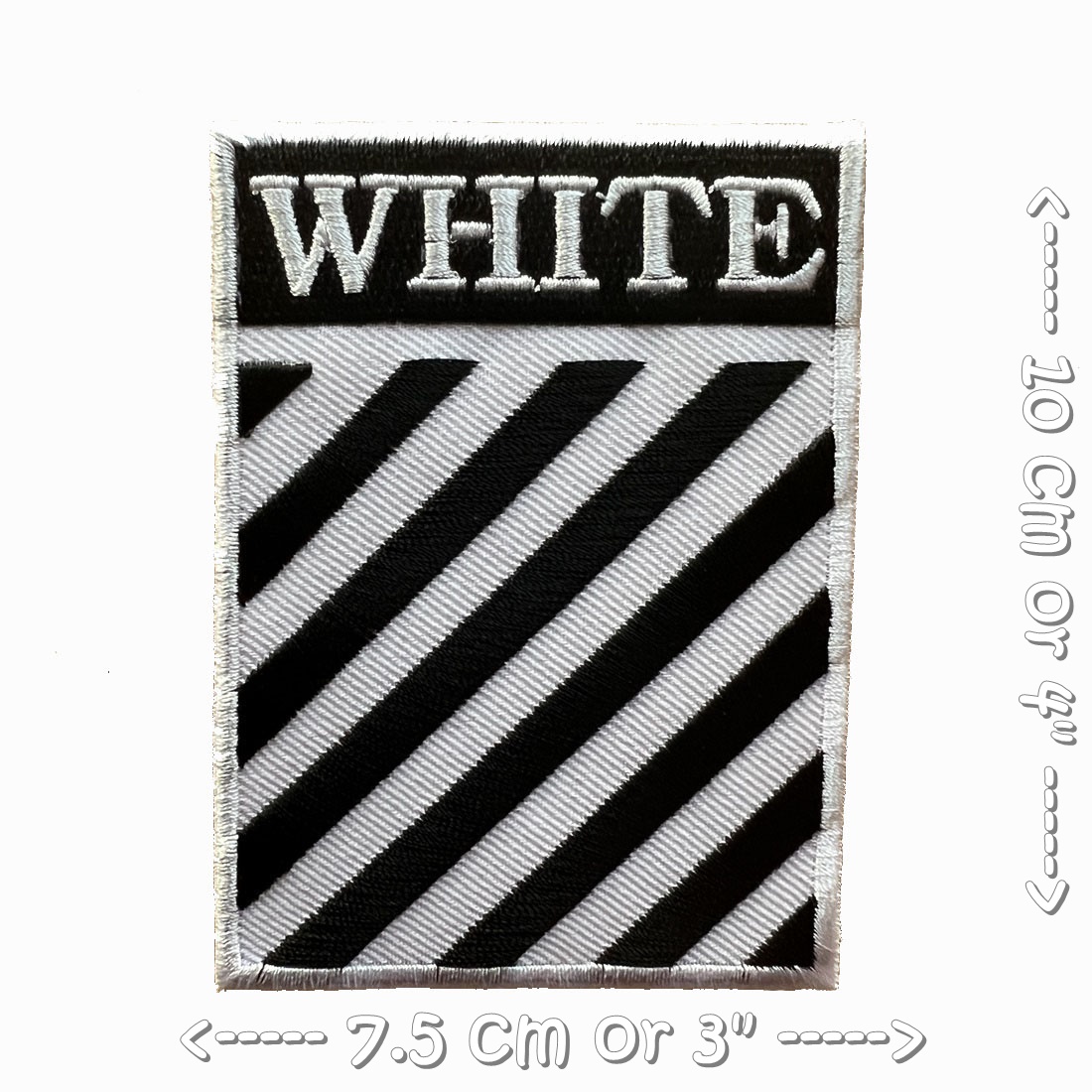 โลโก้ White ตัวรีดติดเสื้อ อาร์มรีด อาร์มปัก ตกแต่งเสื้อผ้า หมวก กระเป๋า แจ๊คเก็ตยีนส์ Racing Embroidered Iron on Patch