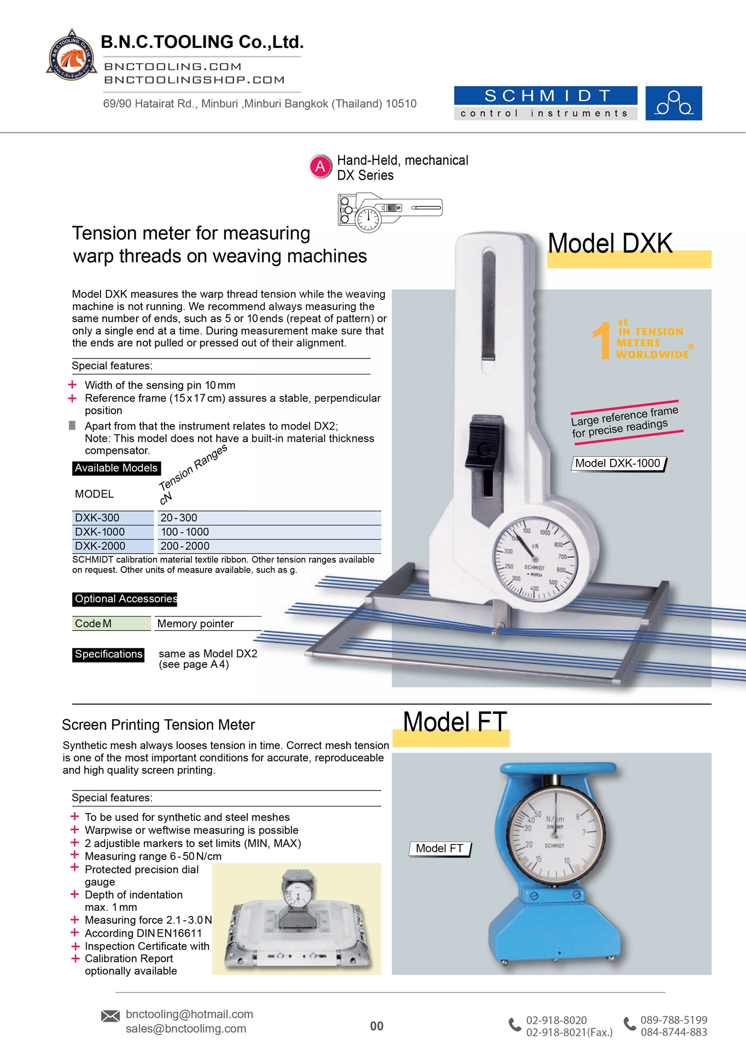 9.SCHMIDT,Tension meter for measuring warp threads on weaving machines,DXK