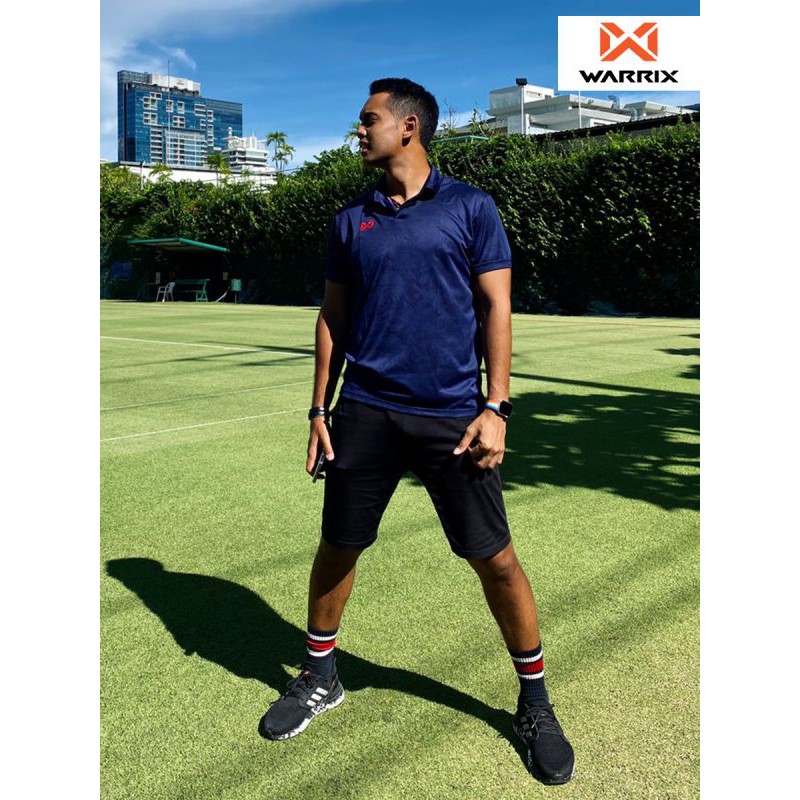 WARRIX เสื้อโปโลพิมพ์ลาย วาริกซ์ รุ่นใหม่ VENTILATION (WA 202PLACL01) วอริกซ์ แท้ 100% กรมท่า/แดง/เหลือง/เขียว/เทา/ฟ้า