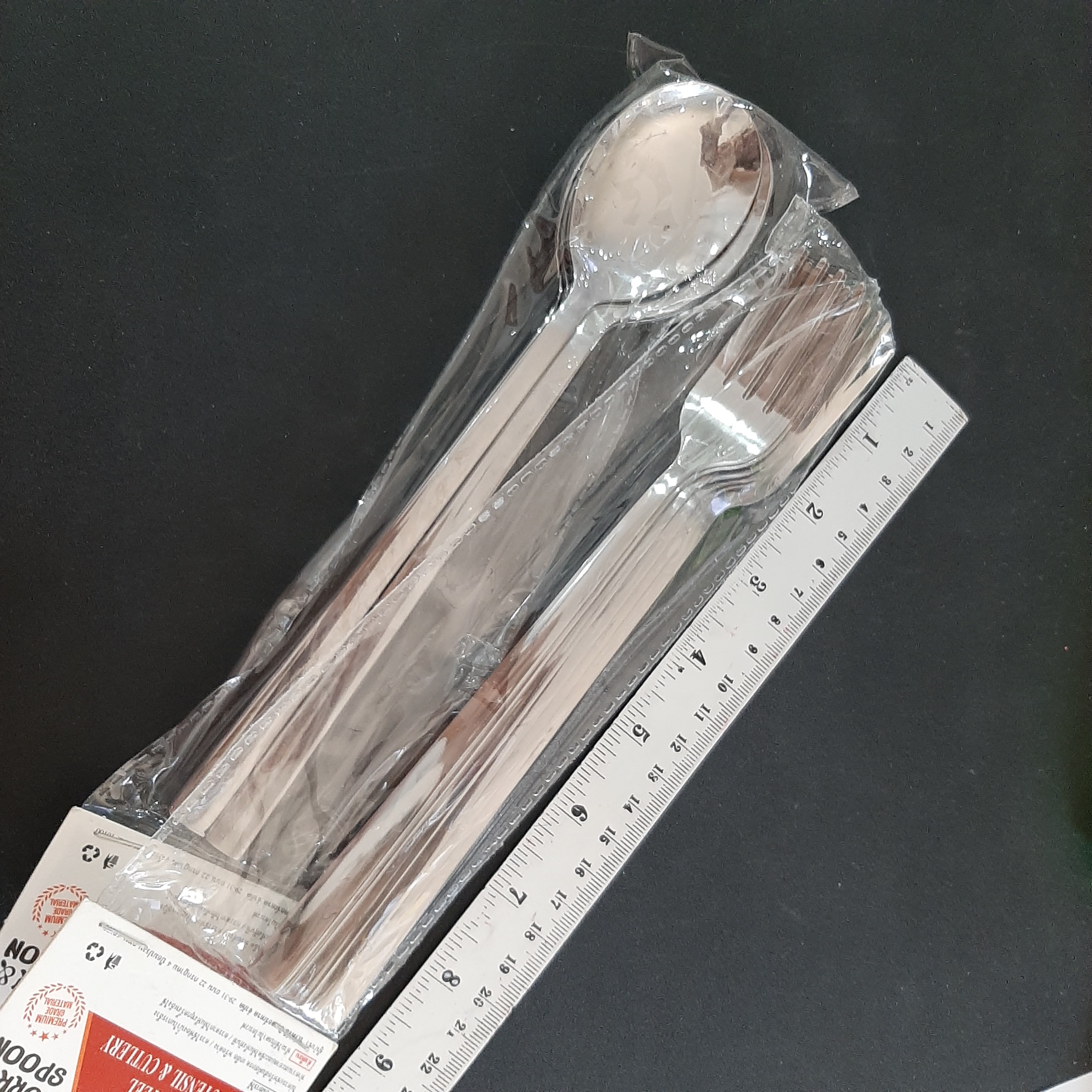 ช้อน-ส้อมเกาหลีสแตนเลส ยาว 21.6 ซม. (แพ็คละ 6 คัน)