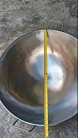 กระทะสแตนเลส 2 หู SUS304 ตราสิงห์ No.20 (19 นิ้ว)