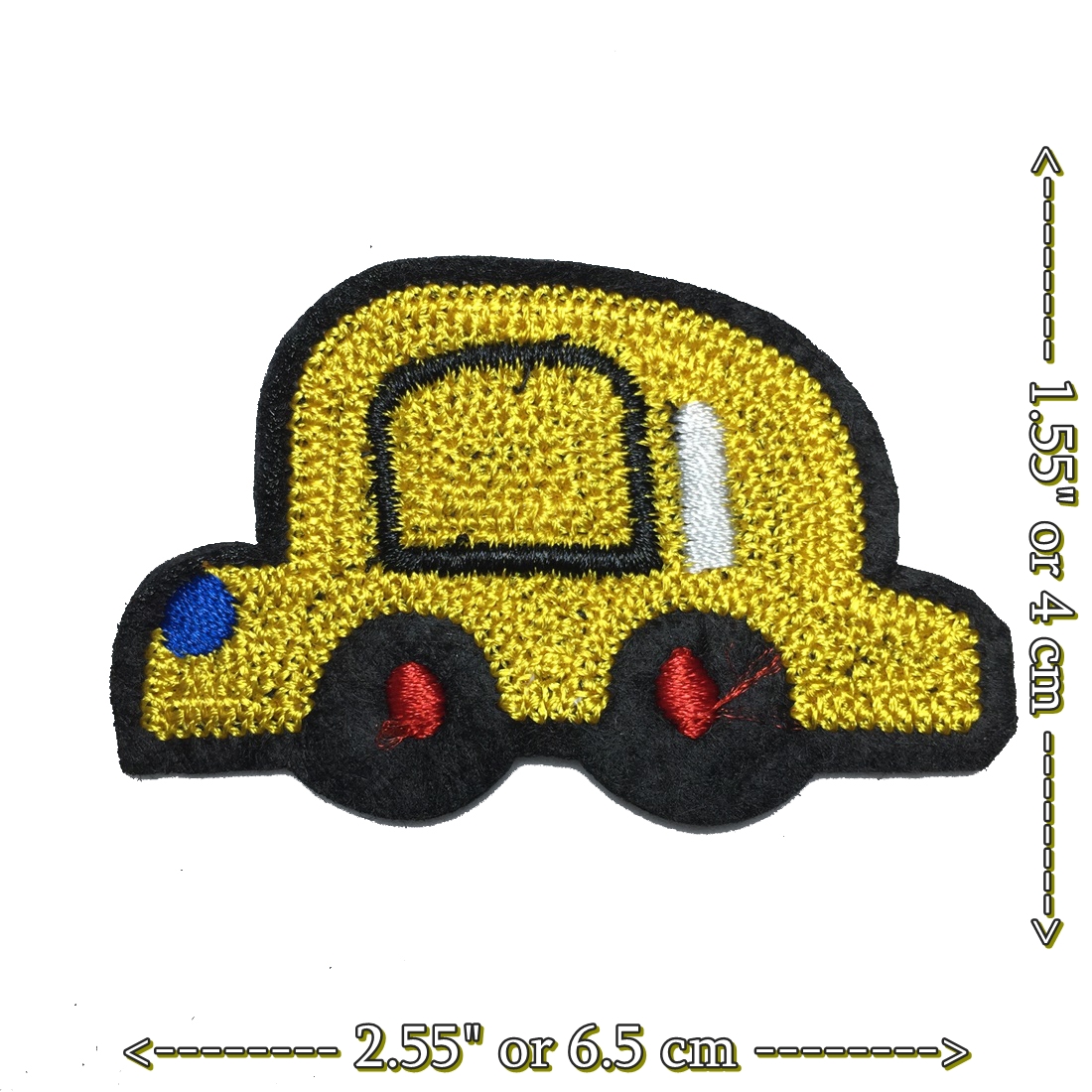 Clearance รถโฟลค์เต่า เหลือง จิ๋ว ตัวรีดติดเสื้อ อาร์มรีด อาร์มปัก ตกแต่งเสื้อผ้า หมวก กระเป๋า แจ๊คเก็ตยีนส์ Embroidered Iron on Patch