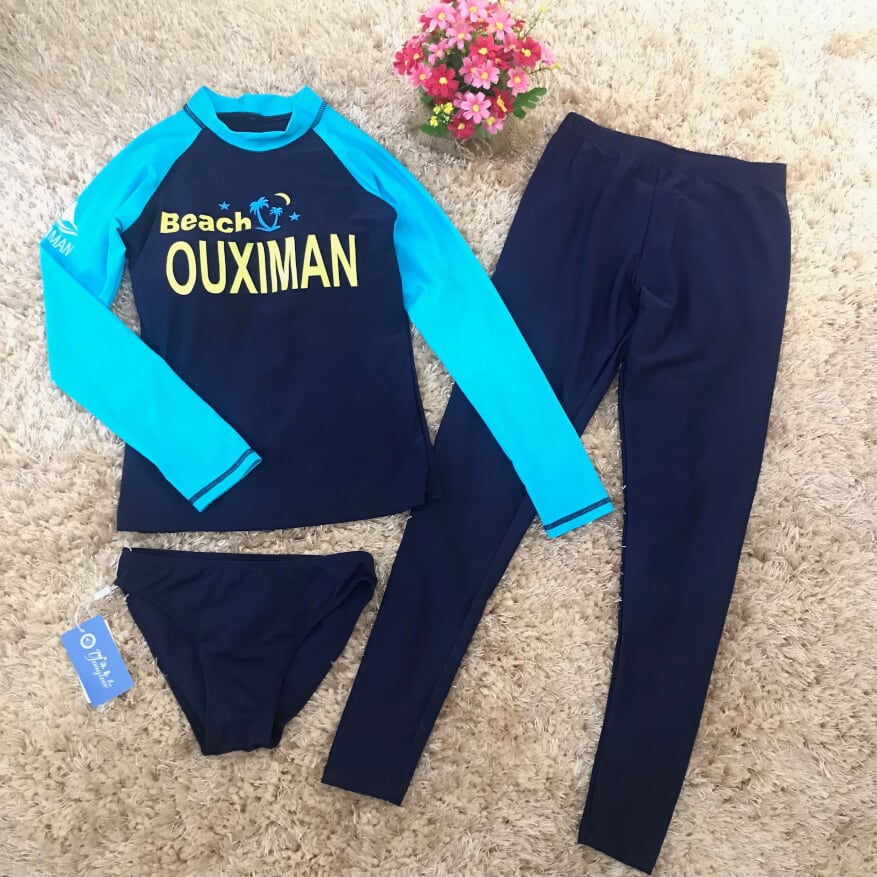 ชุดว่ายน้ำแบบสปอร์ต ชุดว่ายน้ำแขนยาวขายาว สีกรมท่า ส่งฟรี ems