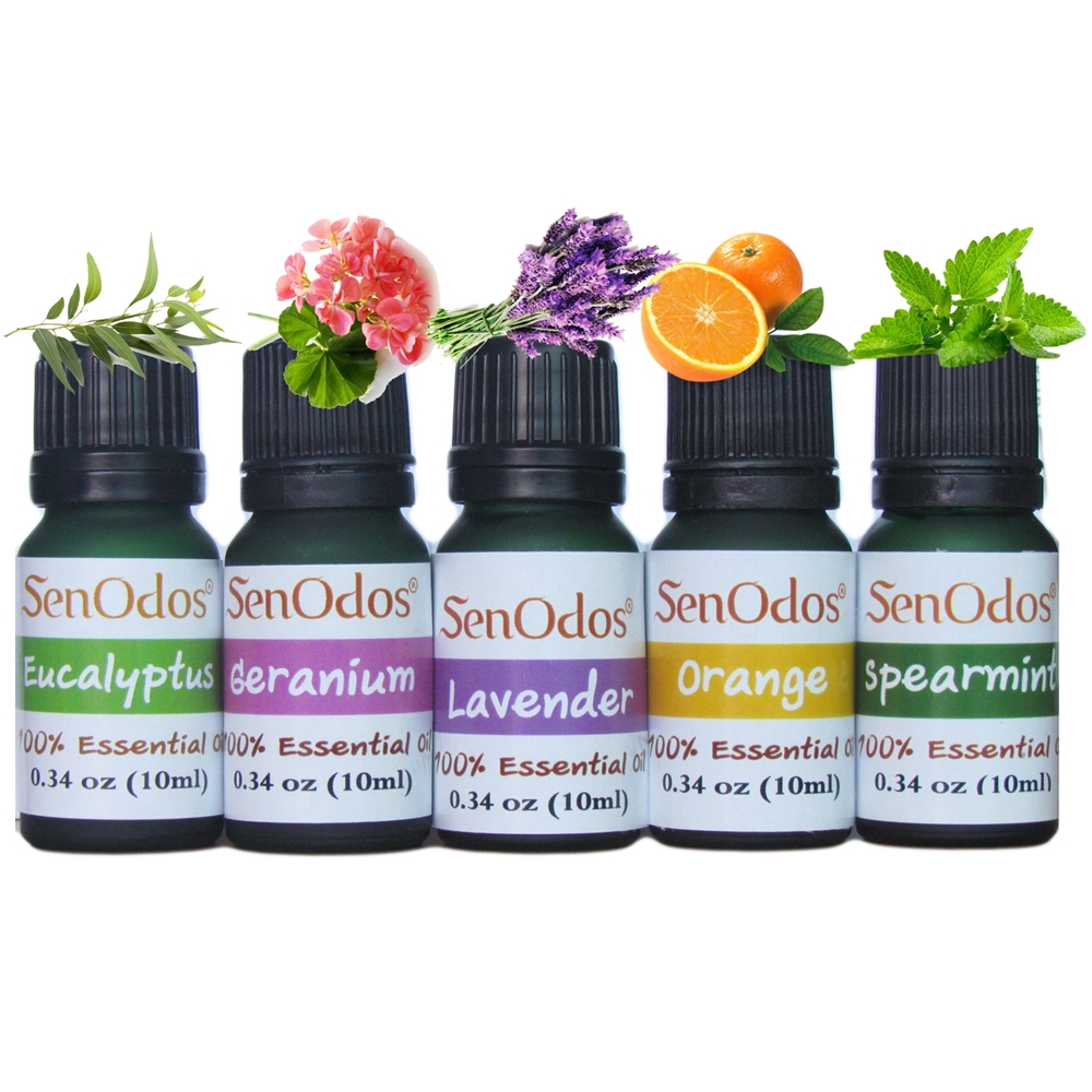 SenOdos ชุดของขวัญ ชุดกิ๊ฟเซ็ท น้ำมันหอมระเหย อโรม่า กลิ่นสำหรับสัตว์เลี้ยง Essential Oil For Pet 10ml x 5กลิ่น (กลิ่นยูคาลิปตัส, กลิ่นเจอร์เรเนี่ยม, กลิ่นลาเวนเดอร์, กลิ่นส้ม, กลิ่นสเปียร์มิ้นต์) บรรจุในกล่องไม้สน รูปทรงเหลี่ยม สวยงาม คุณภาพดี นำเข้าจากน