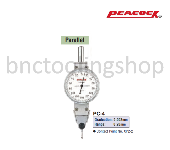 ไดอัลเทสขนาด 0.28มิล ความละเอียด 0.002มิล,Lever Type Dial Test Indicators Pic Test Range 0.28mm Graduation 0.002mm,Peacock,PC-4
