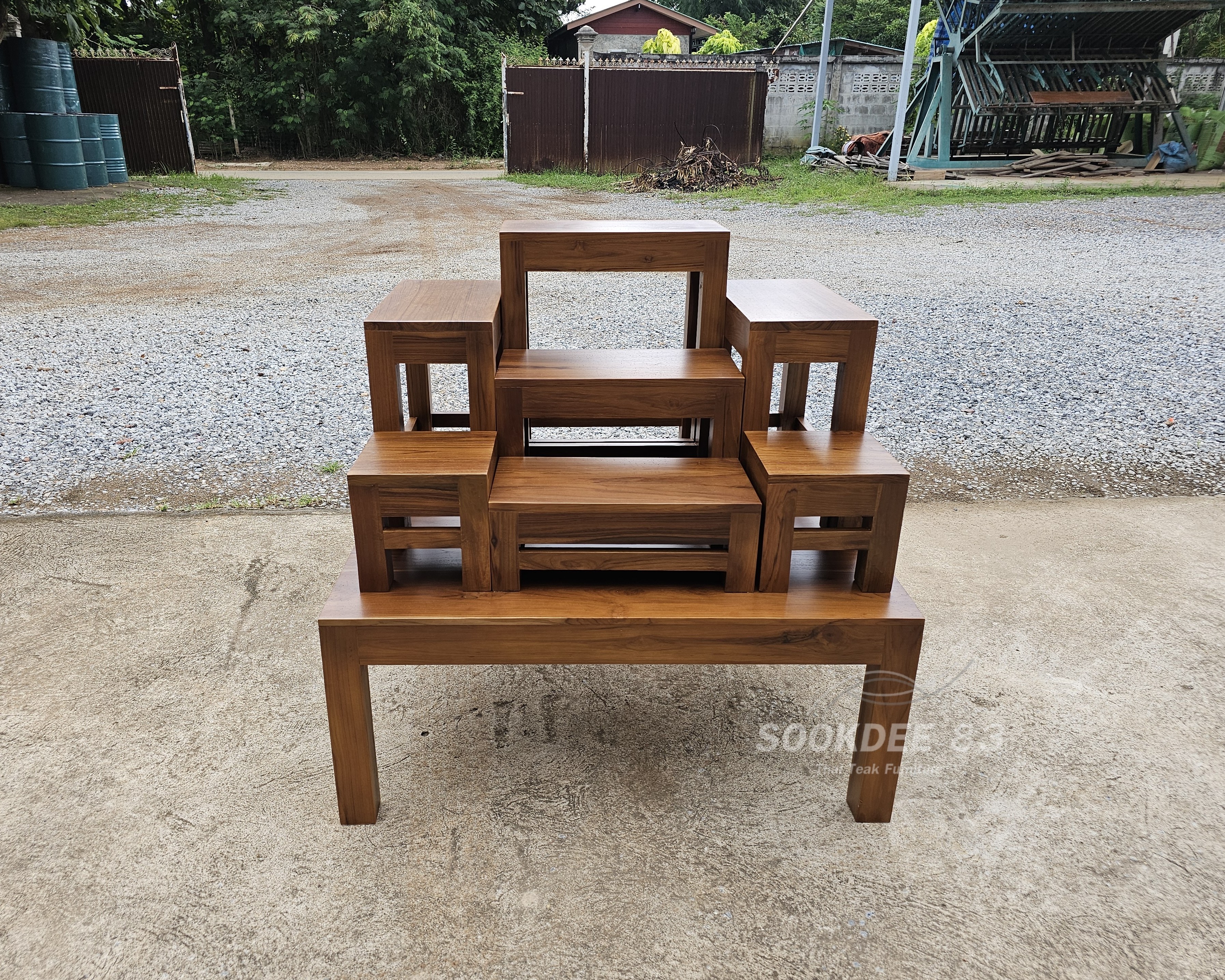 โต๊ะหมู่ 7 x 9 เรียบ ขาตรง