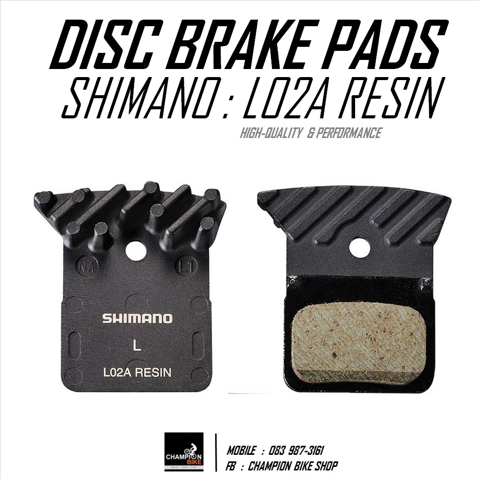 ผ้าเบรคดิสเบรคเสือหมอบ SHIMANO : DISC BRAKE PADS L02A RESIN + FIN