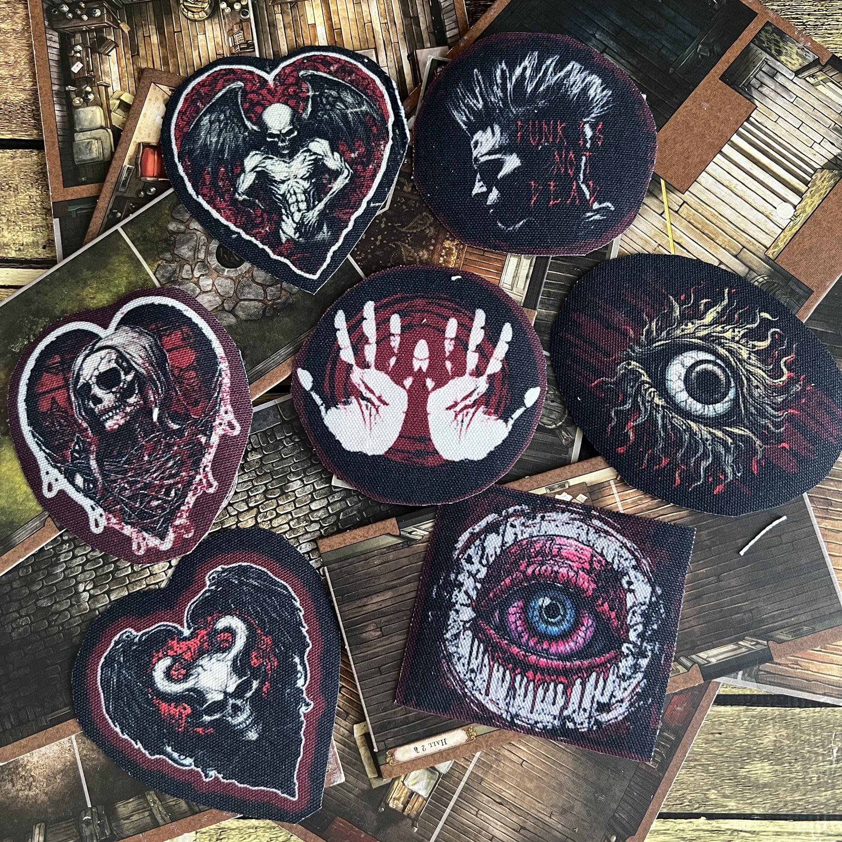 ตัวรีดติดเสื้อ Satan Demon ผ้าแคนวาสพิมพ์ลาย ตกแต่งเสื้อผ้า Canvas Iron on Patch