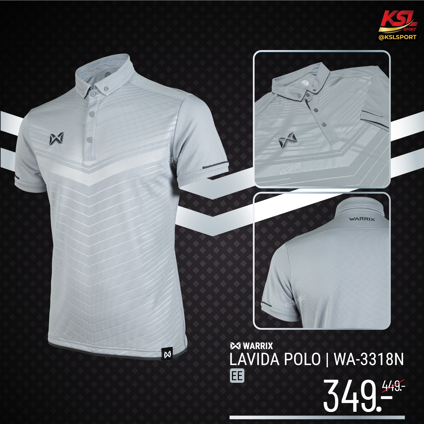 Warrix เสื้อโปโล วาริกซ์แขนสั้น พิมพ์ลาย วอริกซ์ WA-3318N 3318 LAVIDA สีใหม่ ทอง,คราม,เทา,น้ำเงิน,ฟ้าอ่อน ใส่สบาย ไม่ต้องรีด