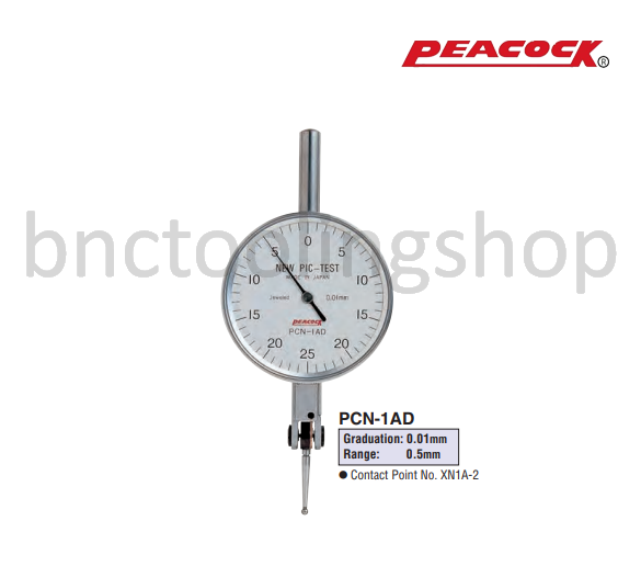 ไดอัลเทสขนาด 0.5มิล ความละเอียด 0.01มิล,Special Type Test Indicators Range 0.5mm Graduation 0.01mm,Peacock,PCN-1AD